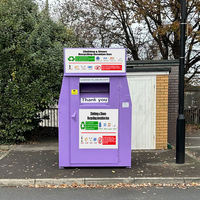 Bac de collecte de vêtements usagés rectangulaire en acier galvanisé écologique personnalisé, grande capacité, pour la communauté publique