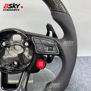 Volante de Cuero Perforado de Fibra de Carbono Personalizado, Compatible con <span class=keywords><strong>Audi</strong></span> <span class=keywords><strong>A1</strong></span> A3 A4 A5 A6 A7 RS R8 RS3 C7 Q5 Q7 S3B8 B9Q3 Q8 TT - Product Image 5