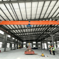 Pont roulant monopoutre à suspension latérale à faible hauteur de levage de type LDP, 15 tonnes, avec palan électrique contrôlé par PLC et moteur, à vendre
