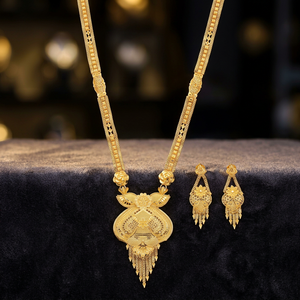 Gold Plated Forming Long Necklaces, Special Occasion, Traditional Jewelry for Women, Copper & Brass Chapado En Oro Oro Laminado - Product Image 5
