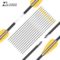 Flèches de tir à l'arc Elong Outdoor en carbone pur, ID 4,2 mm, 27, 28, 30, 32 pouces, Spine 300-1400, pour entraînement au tir à l'arc recurve/compound