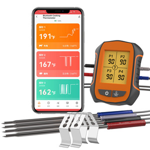 Thermomètre de cuisson Bluetooth 4 sondes, moniteur de température de viande sans fil avec application pour grillades, barbecue et cuisine - Product Image 1