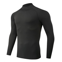 Haut de sport polyvalent à manches longues rayé en polyester/spandex pour homme, séchage rapide, idéal pour l'export – Le best-seller transfrontalier