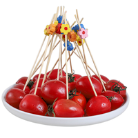 Bâtonnet de fruits de décoration en bambou perlé coloré, haute qualité, jetable, fête, Camping, Barbecue, pics de Barbecue