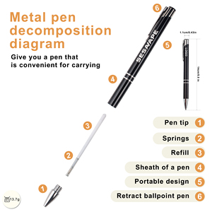 Hot Selling Heavy Luxury Aluminum Metal Ballpoint Ball <b>Pen</b> with Customized Logo Printing Laser Engraved for Manufacturer Gifts - Product Image 3