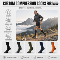 Chaussettes de compression pour la randonnée, le trekking et les activités de plein air, avec soutien du mollet et talon renforcé, OEM
