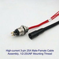 Conector Submarino HYSF HPIL3F HPBH3M de Alta Corriente, 3 Pines, 25A, Ensamblaje de Cable Macho-Hembra, Conector de Alimentación para PCB, ROV, AUV