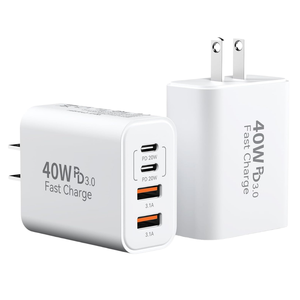 อะแดปเตอร์ชาร์จเร็ว ดีไซน์ทันสมัย รองรับ PD20W 4 พอร์ต สำหรับชาร์จแบตเตอรี่อย่างรวดเร็ว เหมาะสำหรับห้องนั่งเล่นยุคใหม่ กำลังไฟ 40W รองรับ PD 3.0 - Product Image 1