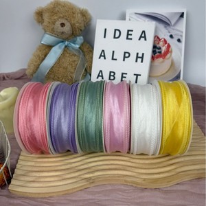 Bantlı Balık Kuyruğu Organze Kurdele Yanardöner Renkli Çiçek Buketi Kadife Kurdele Çift Taraflı DIY Çiçek Sanatı Moda Noel - Product Image 6