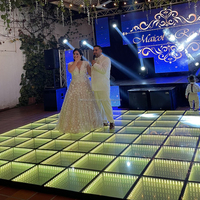 Plancher de danse LED étanche IP67 en alliage d'aluminium pour boîte de nuit, éclairage RGB 2700K blanc chaud doux, contrôle DMX512, capacité de charge 500 kg
