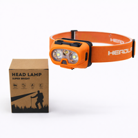 Lampe frontale LED en aluminium zoomable avec capteur de mouvement, batterie polymère rechargeable 1000 mAh et affichage pour la randonnée et le camping