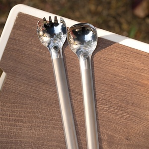 Cuchara de Titanio Ultraligera con Mango Largo, Tipo Spork, con Recubrimiento Pulido o Completamente Mate, 215 mm - Product Image 3