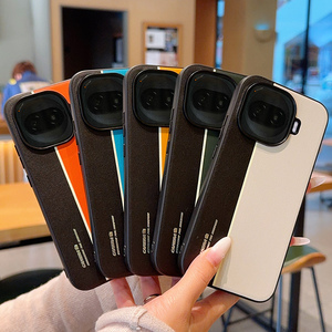 Funda Trasera de Cuero Mate de Lujo con Línea Fluorescente en Color de Contraste para vivo IQOO Z11 Turbo 5G - Product Image 1