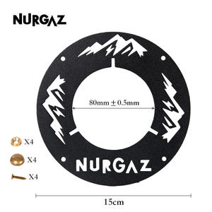 Anillo de hierro Bagua NURGAZ de 15 cm, placa de metal negra para estufa, diseño tradicional chino decorativo redondo para mesa de té - Product Image 1