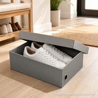 Emballage de boîte à chaussures personnalisé, écologique, recyclable, boîtes en papier rectangulaires de luxe, poignée à œillets métalliques, emballage cadeau pour baskets
