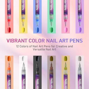 <b>Nail</b> Polish Pen 0.5mm Needle Tip <b>Nail</b> Color Painting Pen Waterproof and Quick-drying for DIY <b>Nails</b> Art Design - Product Image 2