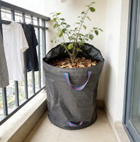Sac à débris extérieur robuste FREEDOM, fond renforcé, 120L, fermeture éclair noire, PP haute résistance, pour travaux de paysagisme, rénovation forestière, élimination de la feuillage