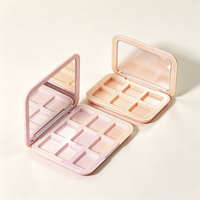 Palette à paupières vide de luxe en PET écologique, 6 ou 9 compartiments, en plastique recyclable, avec miroir, emballage magnétique pour maquillage