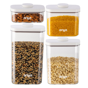 Bộ hộp đựng thực phẩm khô bằng nhựa kín khí ANYA, dùng để đựng ngũ cốc, đường, bột, dụng cụ sắp xếp nhà bếp - Product Image 1