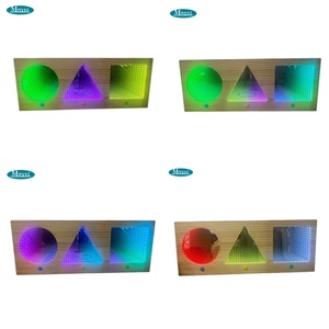 Pannello Sensoriale in Legno con Specchio Infinito, Esperienza Sensoriale, Luce LED Multicolore a Tunnel Infinito per Terapia dei Bambini - Product Image 5