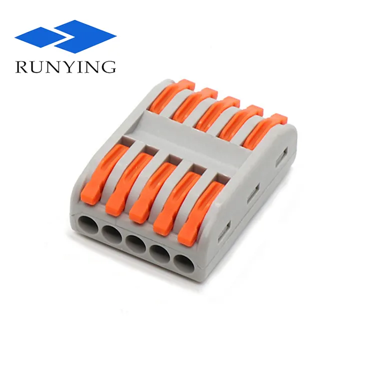 Terminal block lever 0.08-4mm2 universal compact wire wiring connector 5 in 5 out connector terminals wire 222 series