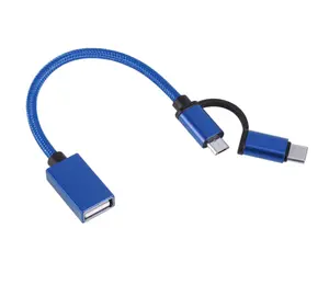 Moda tasarım USB tip C için USB OTG kablo adaptörü için U disk için fare OTG tip-c şarj veri kablosu