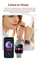 Montre connectée OEM pour femme, dorée, écran TFT, bracelet en caoutchouc, appels Bluetooth, suivi de la fréquence cardiaque et du sommeil, assistant vocal IA, calendrier, IP68, Android