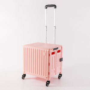 Toko lipat kecil koper Supermarket, kursi mobil plastik dapat dilipat tanpa lipat, keranjang belanja penyimpanan - Product Image 2