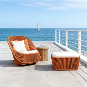 Divano da Esterno di Lusso in Rattan con Struttura in Alluminio, Design Resistente alle Intemperie, Seduta per Resort, Bordo Piscina, Terrazza, Balcone - Product Image 5