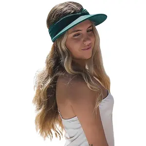 Sommer Frauen leer Top Big Brim Outdoor Sunhat Frauen Visier elastische hohle Hüte Kappen
