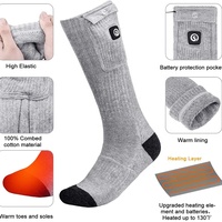 Chaussettes de sport personnalisées OEM Coolmax noires, chaussettes thermiques chauffantes pour hommes et femmes, taille L