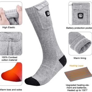 Chaussettes de sport personnalisées OEM Coolmax noires, chaussettes thermiques chauffantes pour hommes et femmes, taille L - Product Image 5