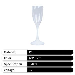 Verres à vin lumineux colorés pour fêtes, en plastique transparent, avec LED rose et rouge, pour boissons - Product Image 4