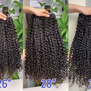 ผมต่อแบบเส้นคู่คุณภาพสูง เกรด 9A  จัดเรียงเกล็ดผมอย่างดี  แบบหยิกฟู  ทำจากผมแท้ - Product Image 4