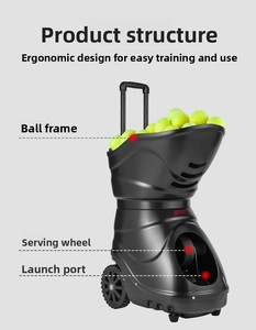Machine à balles de tennis portable en ABS de haute qualité, contrôlée par application, écologique, équipement d'entraînement durable et résistant aux intempéries - Product Image 6