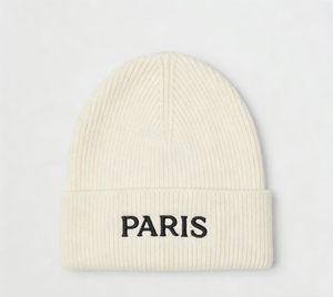 Custom PARIS Letter Embroidery Beanie Hat Winter Warm Cuffed Skull <b>Cap</b> <b>Men</b> Women Fashion OEM Wholesale - Product Image 1