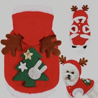 Weihnachts-Elch Fleece-Haustiermantel Warme Winter-Baumwollkleidung Verstellbar für Kleine Mittlere Große Hunde Teddy Katzen Großhandel Haustierbekleidung