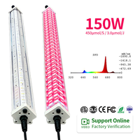 Lampe de culture LED en aluminium à émission lumineuse trois faces, spectre complet, 150W 240W, 4ft 6ft 8ft, IP65, dimmable, pour floraison, CRI 90 élevé