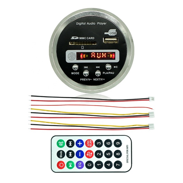 JQ Factory Hotsale MP3 Player Board Module 12V Round Plastic Panel