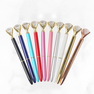 Stylos à bille en cristal d'art rose personnalisés de vente chaude stylo en métal promotionnel de haute qualité avec diamant sur le dessus - Product Image 2
