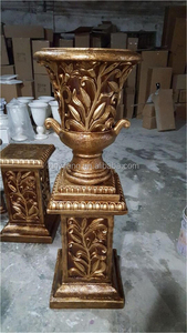 Bình Lớn Hai Mảnh Bằng Nhựa Resin Phong Cách Châu Âu Trụ Đá Cẩm Thạch Trang Trí Hiện Đại Cho Khách Sạn - Product Image 2