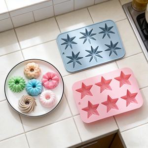 Molde de Silicona para Pastel con Logotipo Personalizado al por Mayor, Molde de Silicona para Pastel con Forma de Estrella, Cuadrado, Luna y Hoja, Apto para Cocina - Product Image 1