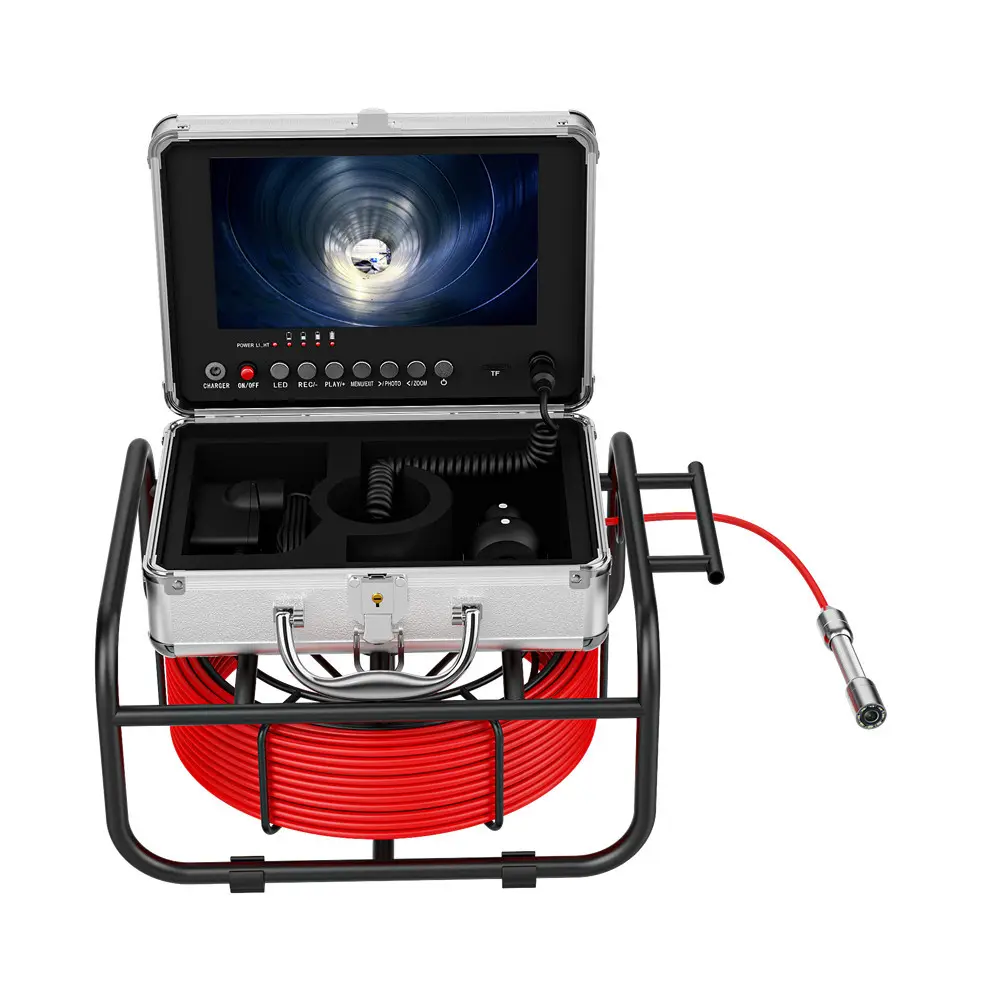 9" Monitor 20-50M 5mm cable Pipe Inspection Camera IP68 Drain Sewer Pipeline Industrial Endoscope with DVR Recording