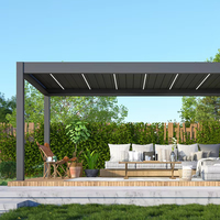 Pergola en aluminium One-Alu avec toit à lames motorisées, résistante au vent, imperméable, antirouille, avec éclairage LED