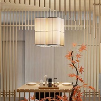 Luminaire suspendu en tissu Wabi-Sabi, lampe suspendue LED design pour restaurant, cabine privée, salle de banquet et club