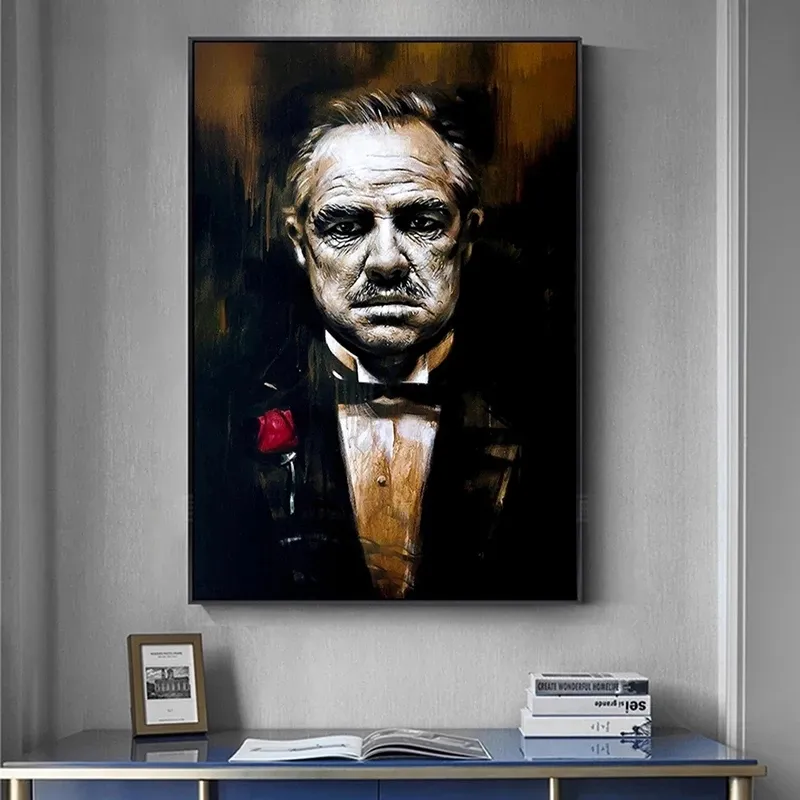 Classic Gangster Actor Canvas Painting Hot Movie The padrino poster e stampe Wall Art Pictures for Living Room Decor Cuadro