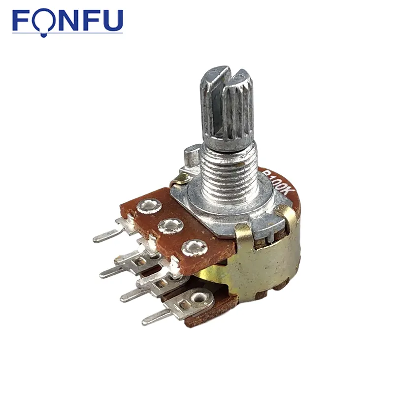 WH148 B100K 15Mm Linear Taper Rotary Carbon Duplex 6Pin Single Rotary Volumeregeling Potentiometer