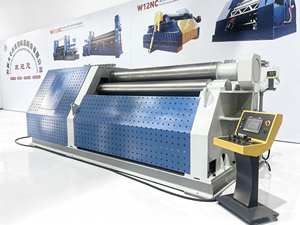 เครื่องดัดแผ่นอลูมิเนียมแบบ 4 ลูกกลิ้ง รุ่น W12NC CNC ระบบไฮดรอลิกอัตโนมัติเต็มรูปแบบ สำหรับแผ่นหนา รูปทรงกระบอกและกรวย ขนาด 16 มม. - Product Image 1