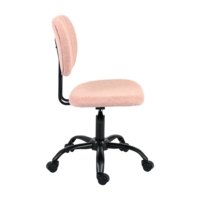 Chaise de bureau ergonomique sans accoudoirs, pivotante, réglable en hauteur, avec dossier mi-haut en maille et coussin, pieds en plastique