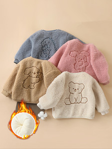 Personnalisation d'usine automne et hiver enfants polaire garçon <span class=keywords><strong>veste</strong></span> avec <span class=keywords><strong>Sherpa</strong></span> et fourrure chaud garçon motif Animal vestes pour enfants - Product Image 3
